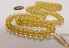 90 VINTAGE JAPAN 1950's CHERRY BRAND GLASS LIGHT JONQUIL 6mm. ROUND BEADS 4703T