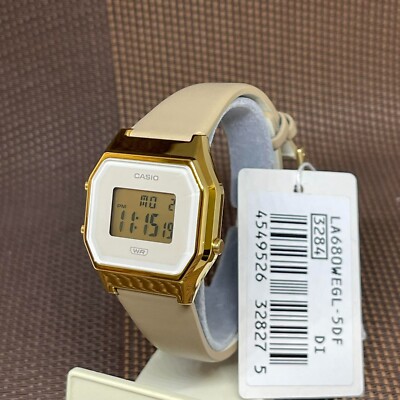 Casio Vintage LA680WEGL-5D Sand Leather Digital Quartz Classic