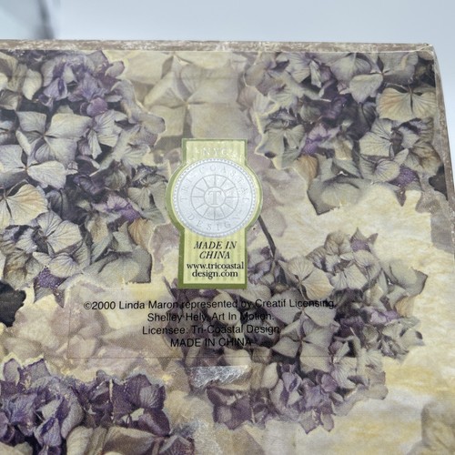 Tri-Coastal Designs Linda Marin 2000 Cardboard Square Flower Brown Handle Purse - Picture 7 of 9