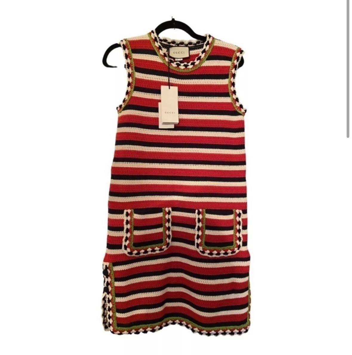 Robe Gucci coton rayé crochet neuve avec étiquette