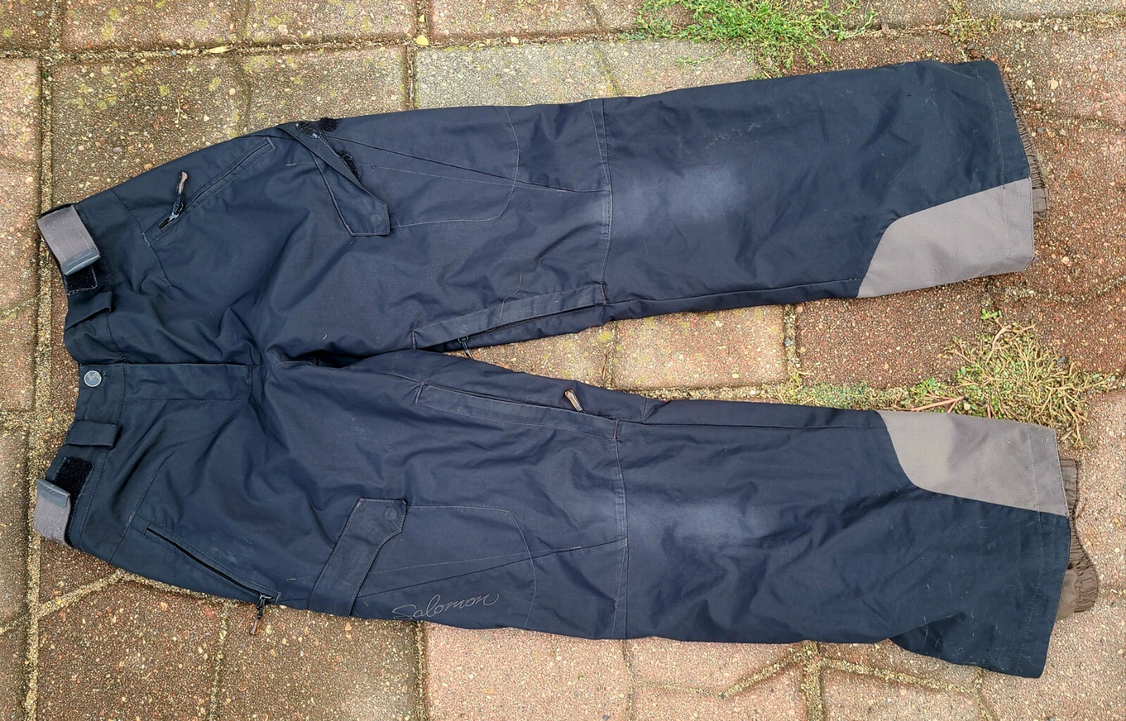 Pantaloni da sci da donna neri atletici impermeabili all'aperto Salomon taglia L