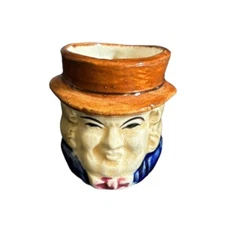 Mini 2" TOBY Jug Head Mug Toothpick Holder Japan Vintage Man Hat Creamer
