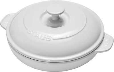 Staub Ceramics Covered Brie Baker, 8in, White Highly Scratch and Stain Resistant