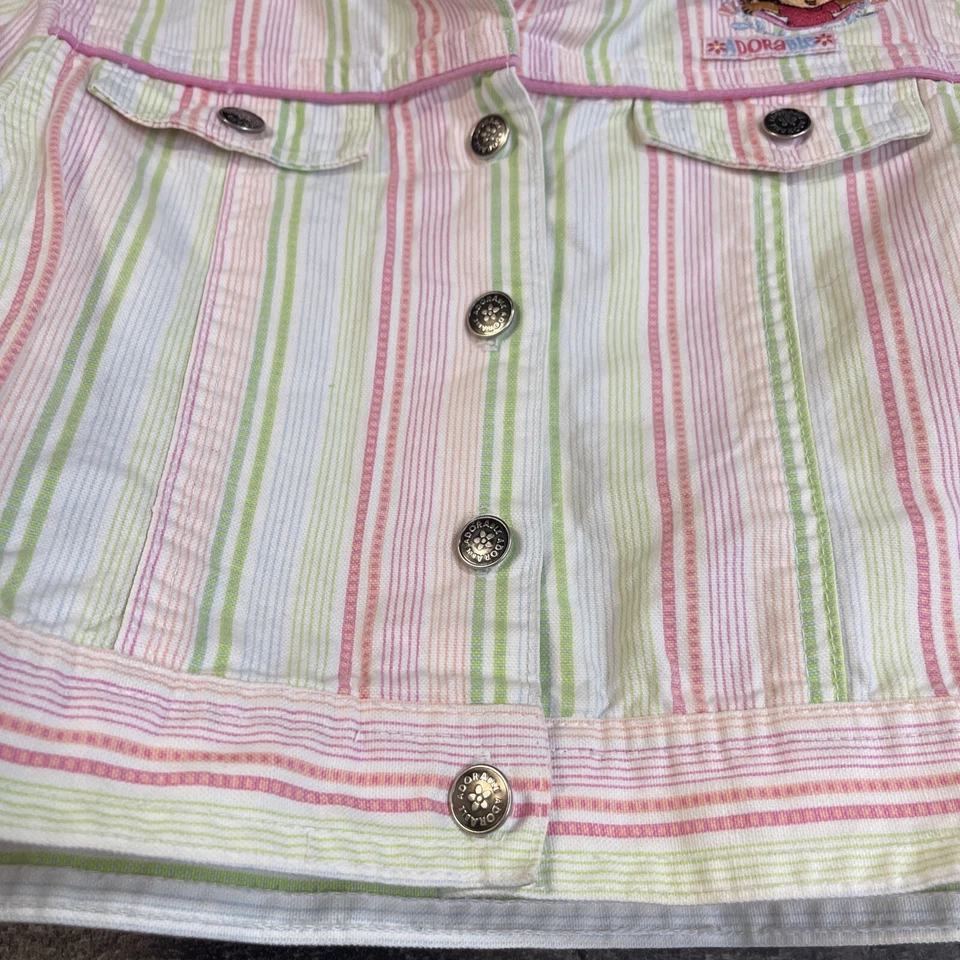 Vintage Dora the Explorer Girls Clothes SZ XS Denim Jean Embroidered Jacket Y2K - Image 3 of 4