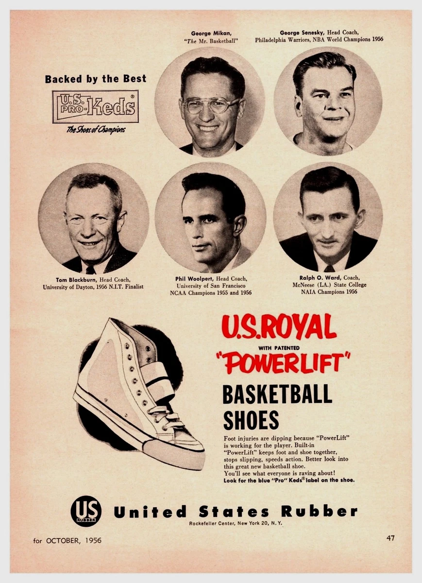 1956 U.S. Pro Keds Basketball Shoe Vintage Print Ad A1 eBay