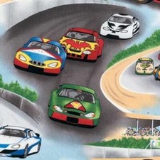 Race Car Track Fabric Cotton Hot Rod Nascar Checkered FLAG DIY Crafts Quilt BTY