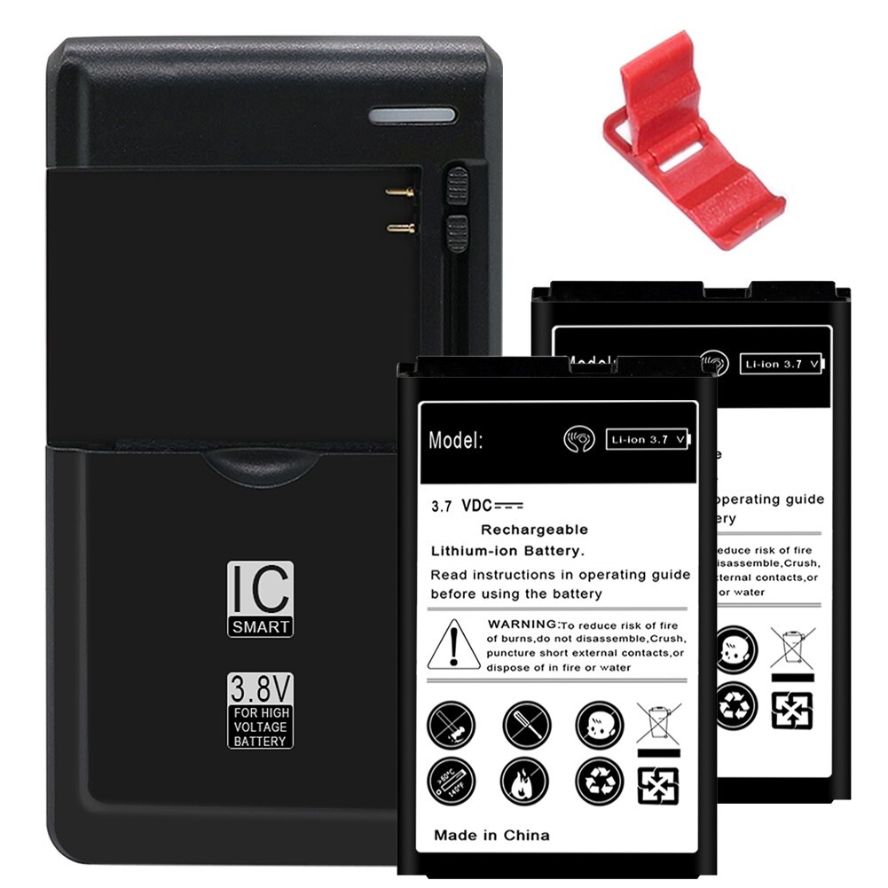 Large Capacity 2x 1850mAh Rechargeable Battery Portable Charger for LG 450 B450