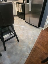 FunStick Marble Peel and Stick Floor Tile for Bathroom 12 x 12 Inch Grey Gold Ad