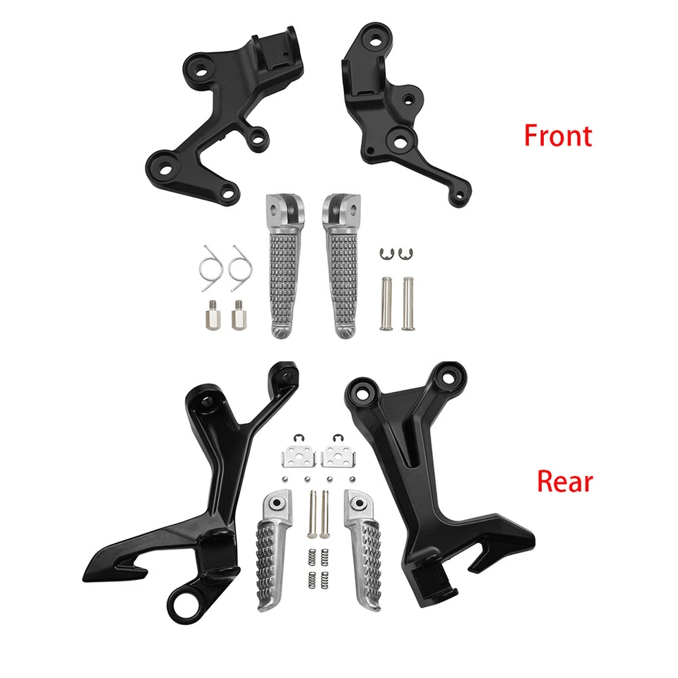Soporte estriberas conductor pasajero apto para Kawasaki Ninja 400 2018-2024 500 24-25 Foto 2 de 4