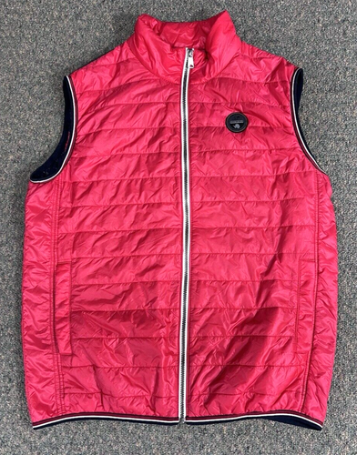 NAPAPIJRI Gilet Mens Size XL Slim Fit Full Zip Vest Red Puffer Outdoor