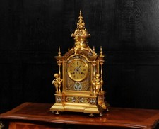 Ormolu and Champleve Enamel Antique French Clock by Le Roy and Fils