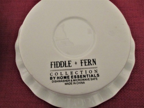 Fiddle + Fern Porcelain Bowls 6" Appetizer/Dessert Home Essentials Set of 4 - Picture 3 of 3