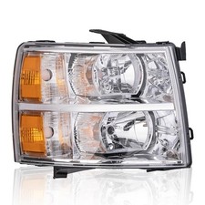 Headlight for Chevy Silverado 1500 2500 3500 HD Right Side Clear Lens Chrome