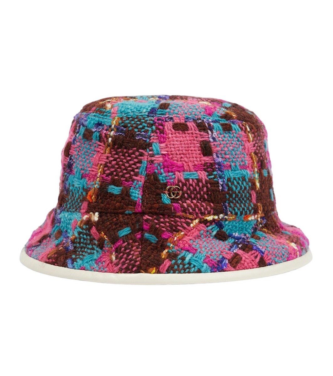GUCCI GG Elevation Tweed Spicy Check Bucket Hat Cap 728469 Size Medium NEW Baseball Cap Red Gucci Bucket Hat NWT GUCCI GG Elevation  main image 2