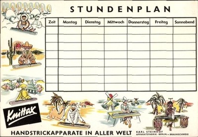 Timetable Karl Steinhof Knittax hand knitting machines, Eskimo,... - 10584605