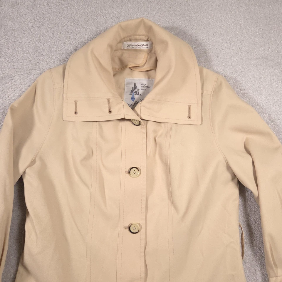 Abrigo Vintage Misty Harbor Para Mujer 6 Regular Beige Trinchera Cualquier Clima Hecho en EE. UU. Foto 4 de 4