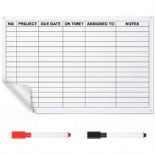 Large Dry Erase Project Management Planning Chart 24" x 36" Erasable Lined Pr...