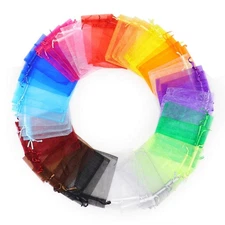 50Pcs 6x8 Inches Organza Gift Bags with Drawstring, Assorted Color Jewelry Po...