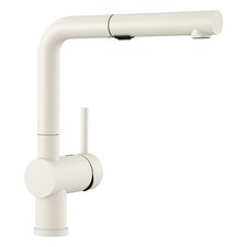 Blanco 526373 Linus Pull-Out Kitchen Faucet 1.5 GPM White Low Arc Brass