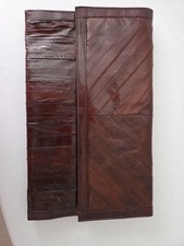 Eel Skin Clutch Purse VTG 80s 12"x8" Cognac Leather Soft Retro With Strap