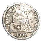 1888 US Seated Liberty Silver Dime United States Old Type Coin
