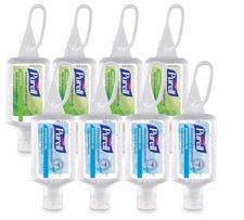 8 Pack Purell Hand Sanitizer 1oz Travel Size Bottles w/ Carriers