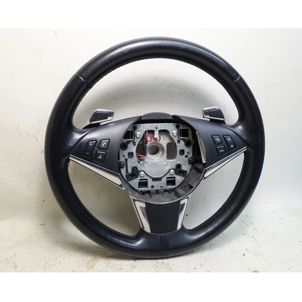 2006-2010 BMW E60 5-Series E63 Sport Leather Steering Wheel with Paddles OEM — 第 2/4 张图片