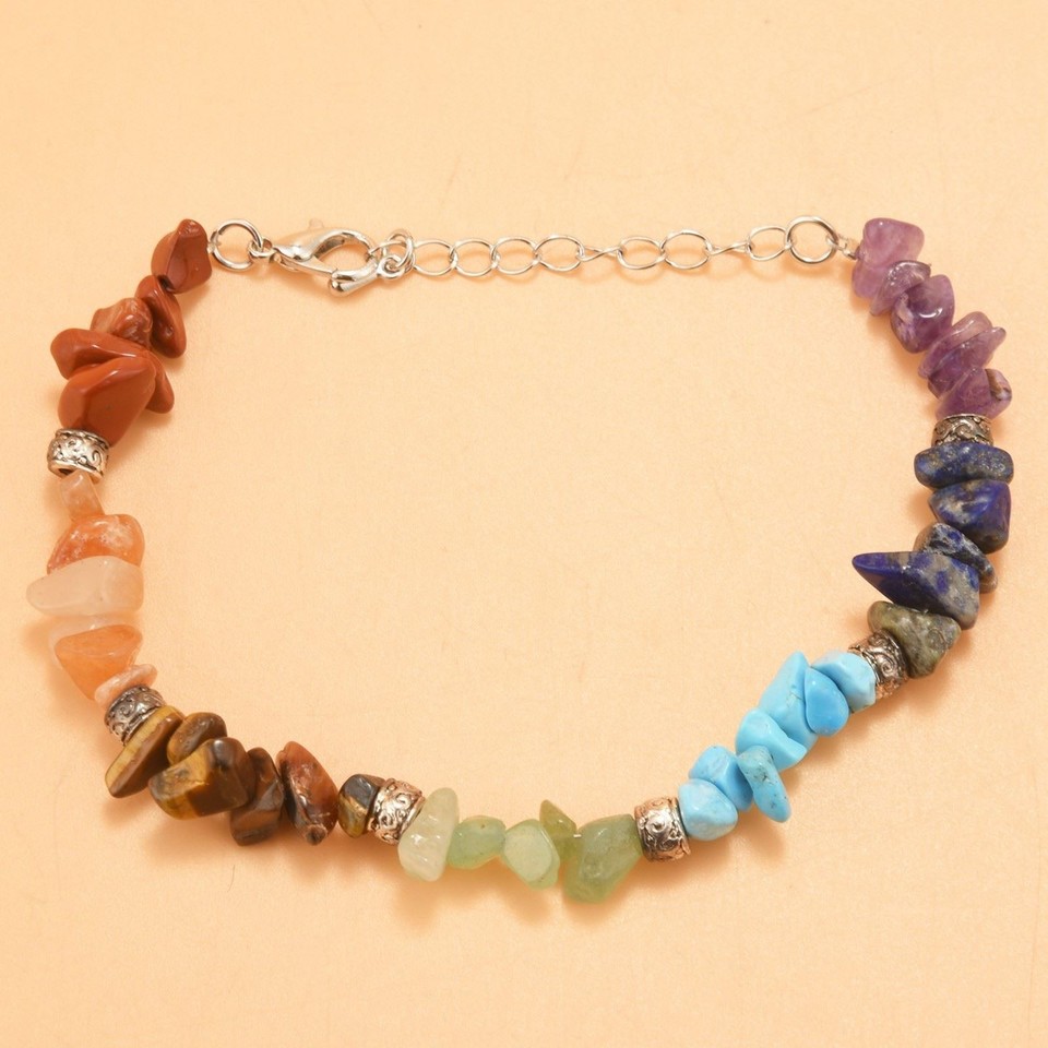 Bracciale elastico con perline in pietra naturale da 8 mm
