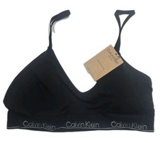 Calvin Klein Naturals Modern Seamless Light Lined Bra Large Black NWT 23A