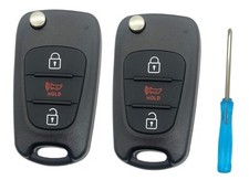 Folding Flip Replacement Key Fob Cover fit for 2010-2014 Kia Soul Rio 2PCS