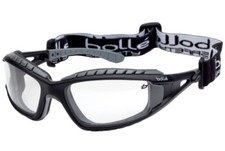 Bolle 40085 Tracker Safety Glasses w/ Strap Anti-Scratch Anti-fog Clear Lenses