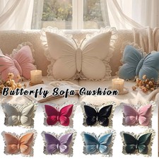 Butterfly Shape Throw Pillow Bow Lace Backrest Office Pillow Cute Princess Gift