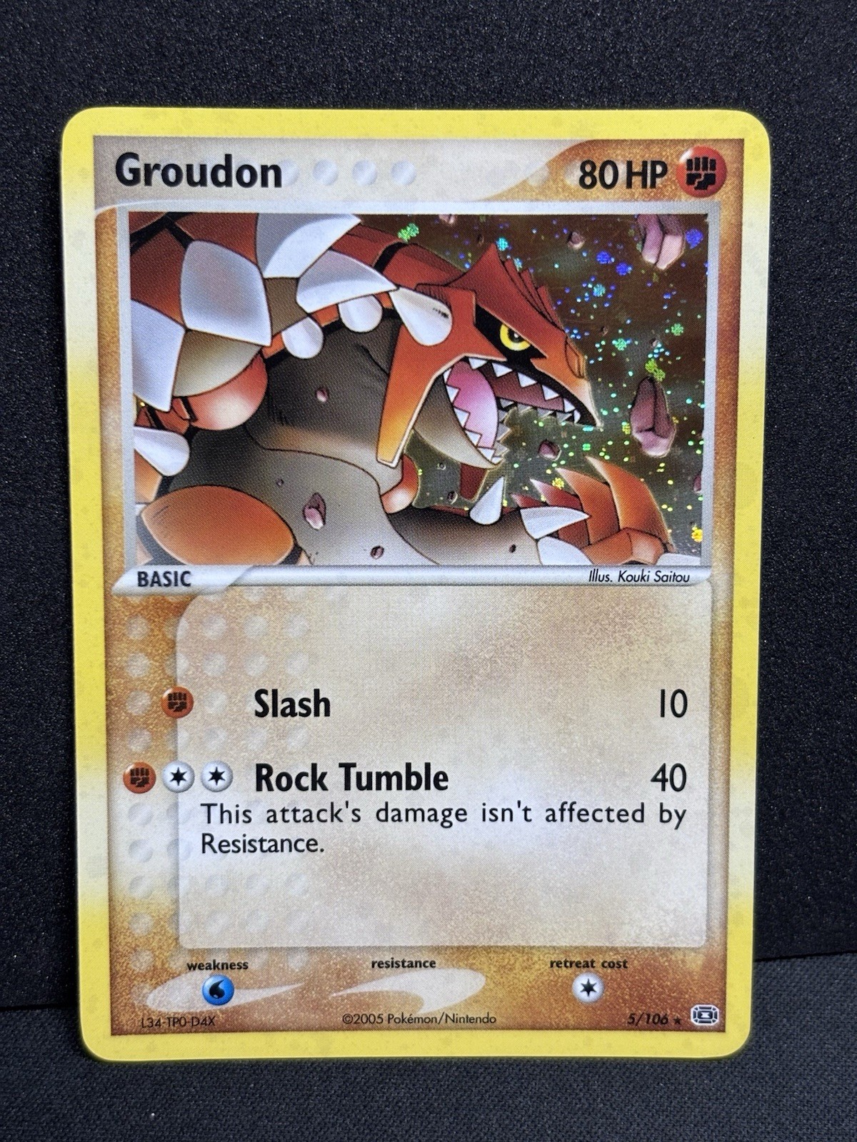 2005 Pokemon Ex Emerald Groudon Holo #5/106