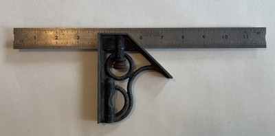 Vintage M. F. CO. 12'' Combination Square Made in USA #1200
