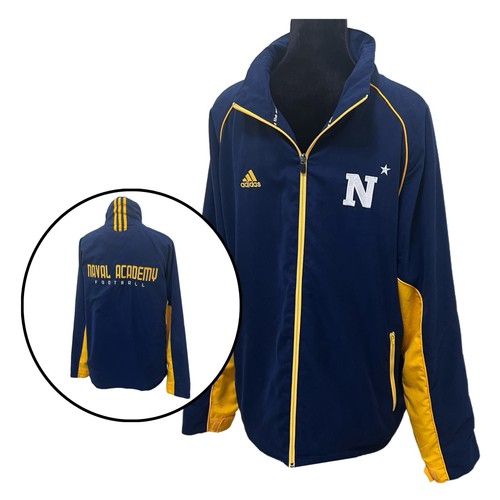Naval Academy Football Jacket Navy Midshipman Adidas Climaproof Warm Up naval-academy-football-jacket-navy-midshipman-adidas-climaproof-warm-up