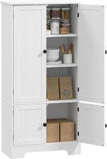 Credenza Da Cucina a 4 Ante Con 2 Armadietti, Mobile Da Soggiorno E Salotto Con 