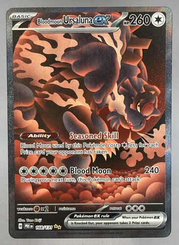 Pokemon Prismatic Evolutions Bloodmoon Ursaluna ex Special Illustration Rare NM