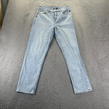 American Eagle Outfitters Strigid Jeans Women 6 Blue Denim Mom Straight Stretch