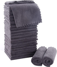 Premium Microfiber Washcloths Set 12x12 Inches 24 Pack Coral Velvet Bathroom Spa