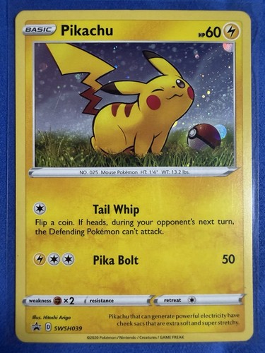 Pikachu SWSH039 Black Star Promo Holo Sword Shield Pokemon TCG 2020 NM
