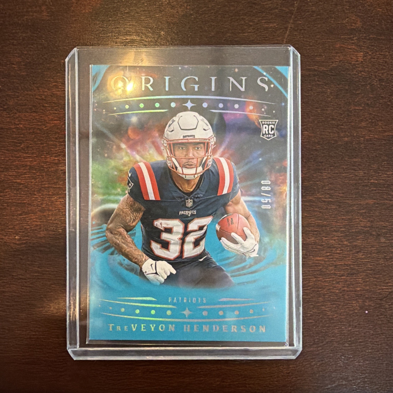 2025 Panini Origins  TreVeyon Henderson Turquoise #/50 #105 (RC) NE Patriots 