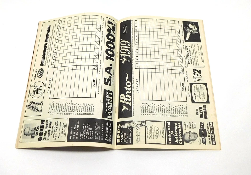 Brooks Robinson + 6 Others Signed 1971 Tigers Scorebook Program 7 JSA Autos - Image 4 of 4
