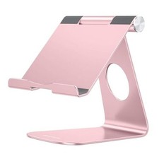Tablet Stand Holder Adjustable, T1 Desktop Aluminum Tablet Dock Rose Gold