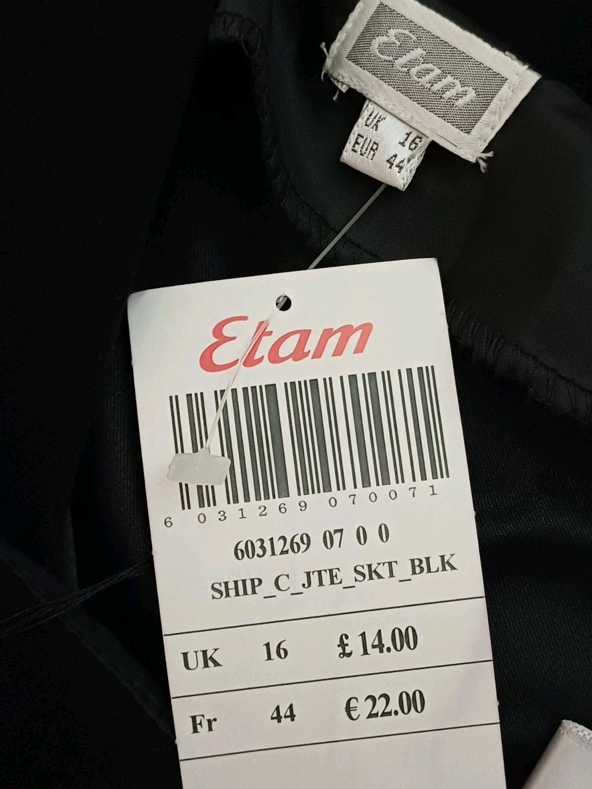 Etam Suit Vintage 90s Y2K Black Pencil Skirt & Blazer Jacket UK 14/16 New image 7