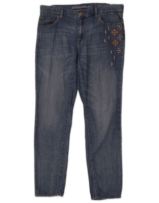Eddie Bauer Damen Boyfriend Fit Slim Jeans US 10 Large W32 L30 Blau AB10