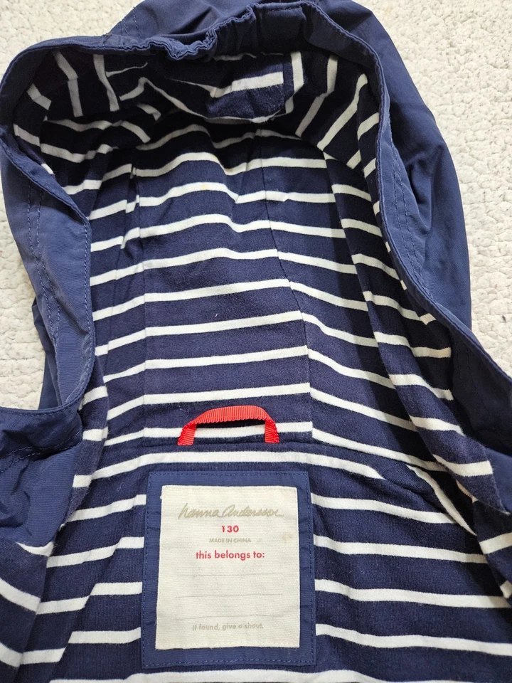 Hanna Andersson Wind At Your Back Anorak Jacket Blue 8 130cm Lined navy blue - Image 3 of 4