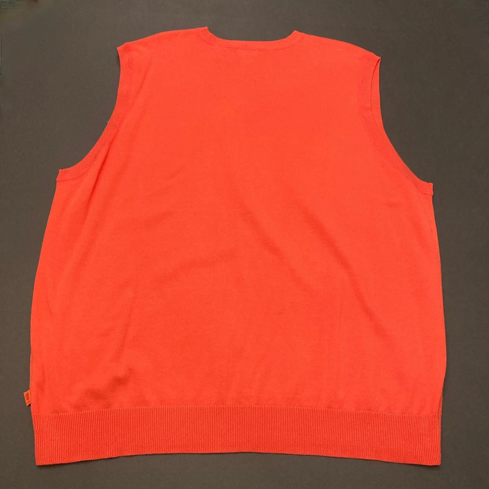 Chaleco Suéter Izod Luxury Sport Essential Para Hombre XXL Naranja 100% Algodón Cuello en V Nuevo con Etiquetas Foto 2 de 4