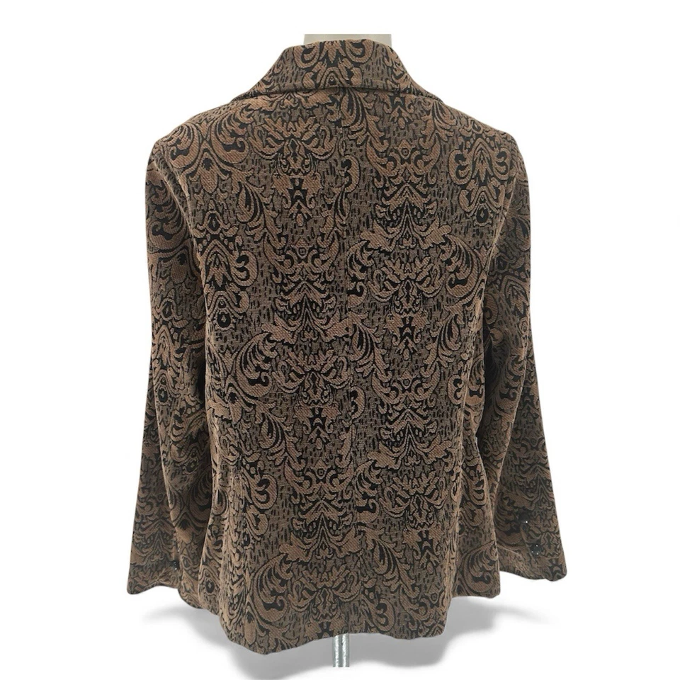 VTG Nomadic Traders Paisley Tapestry Jacket Blazer Brown Black Sz M Artsy Boho - Image 2 of 4