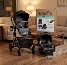 Evenflo Pivot Troop Child Pet Modular Travel System bluestone grey stroller