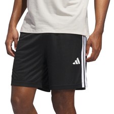 adidas Men's Active Shorts 3-Stripe Zip Pockets Moisture Wicking New Sizes S-3XL